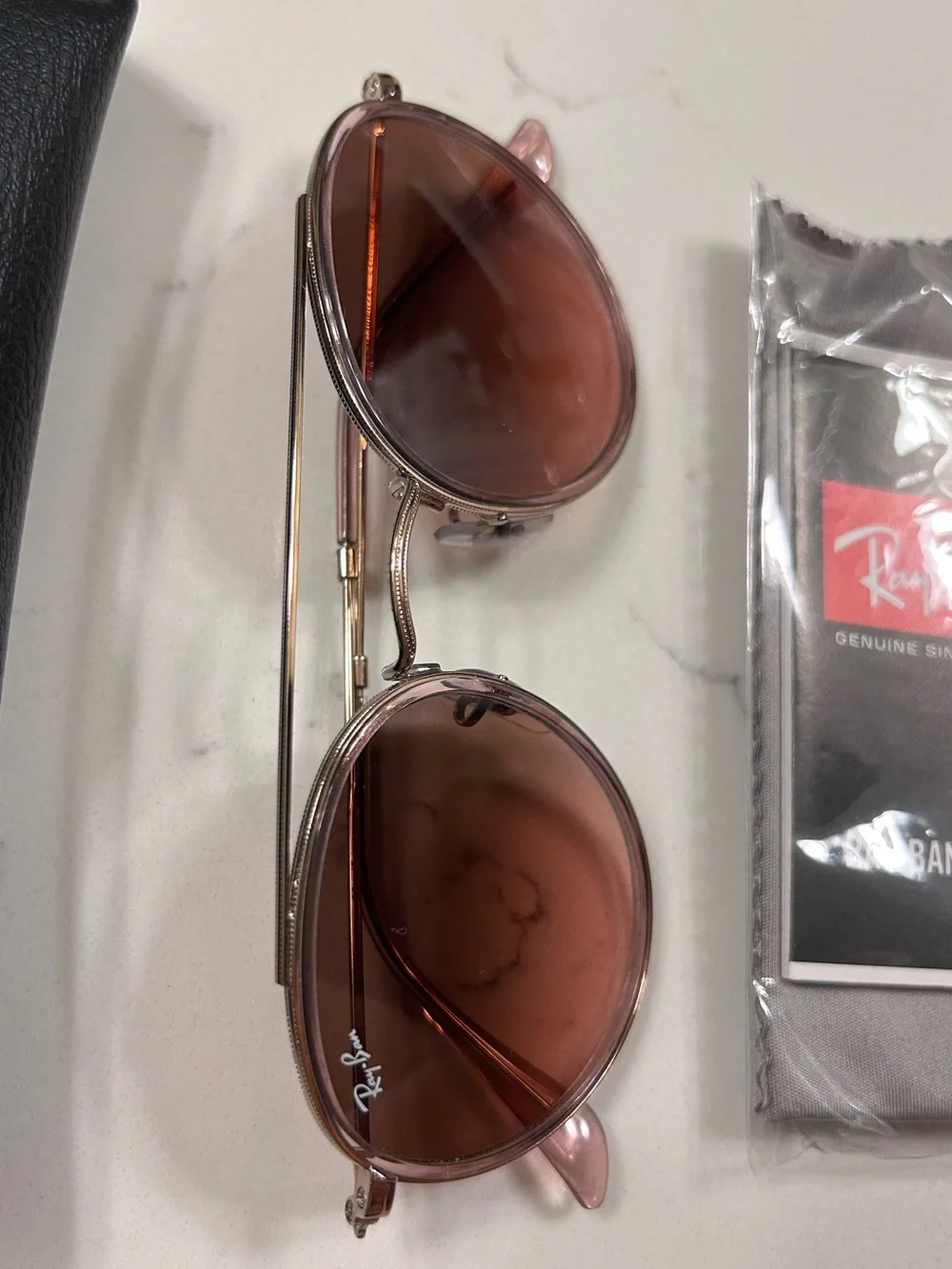 Ray-Ban Round Double Bridge Polished Copper Brown Gradient